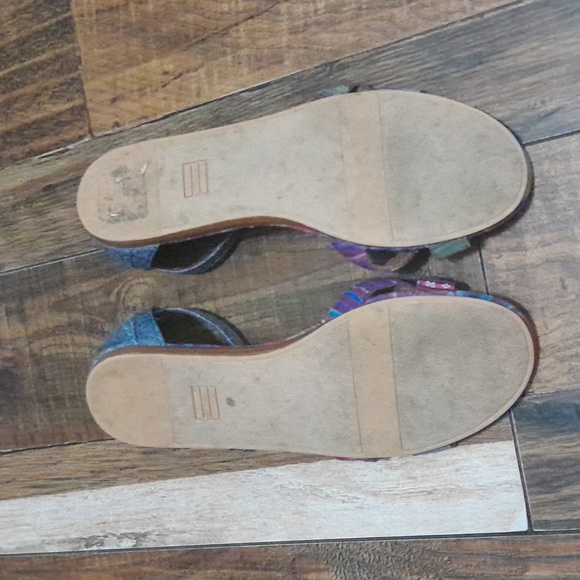 Womens Toms Correa Sandals Chambray Stripe Mix Size 8W - Picture 6 of 6